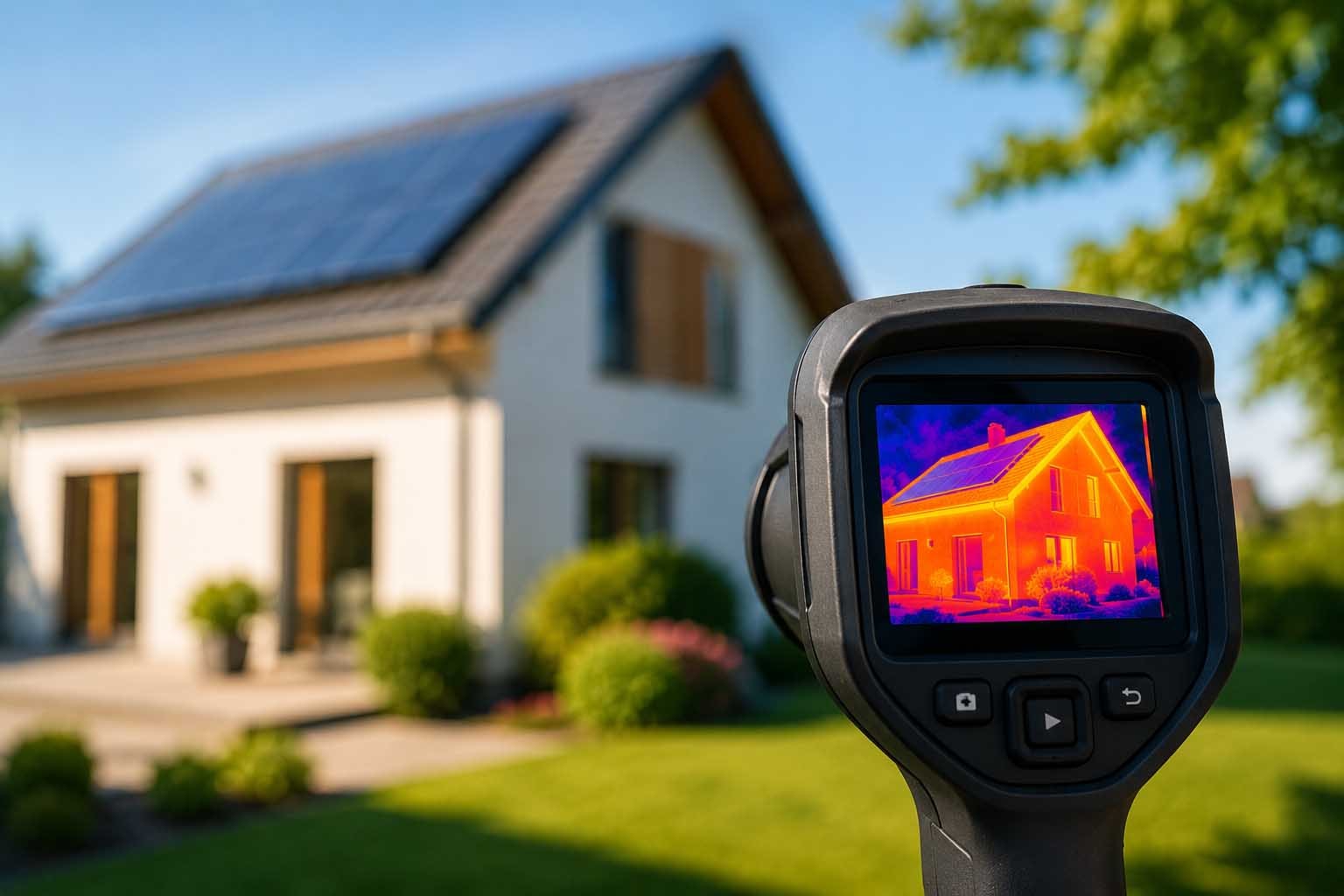 Thermografie in Lübeck; Wärmebildaufnahme am Wohngebäude