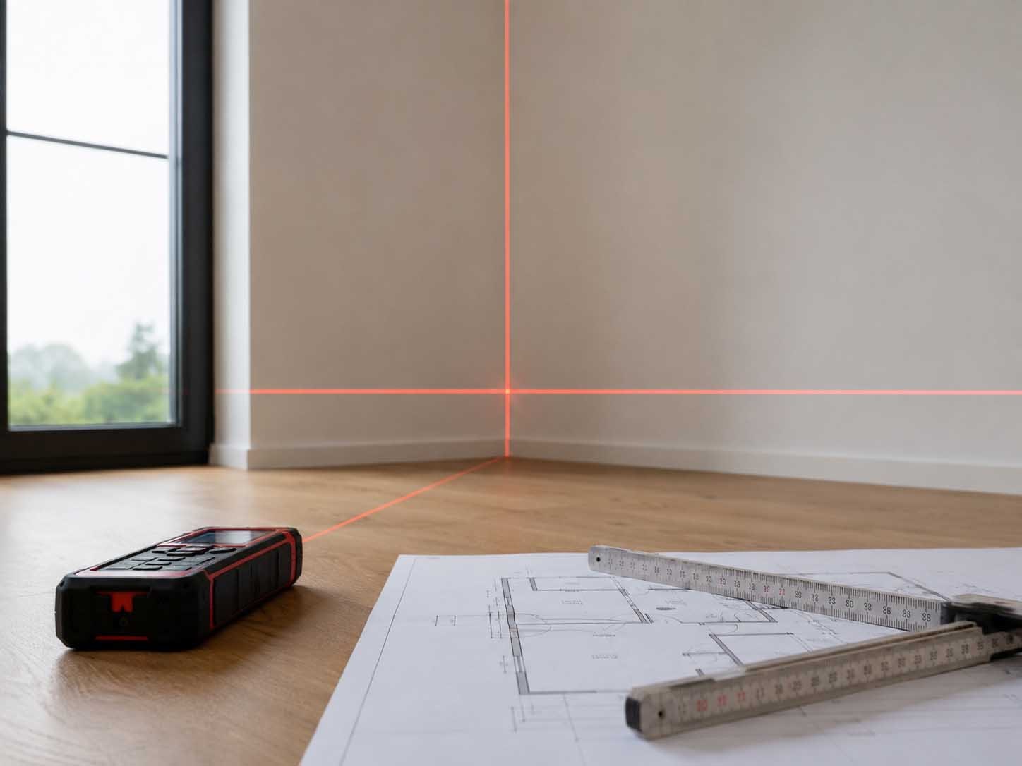 Wohnflächenberechnung; Laseraufmass vor Ort